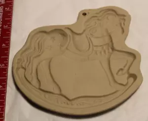 SUPER RARE 2002 Victorian Rocking Horse Brown Bag Cookie Mold Natkiel ~5" - Picture 1 of 10