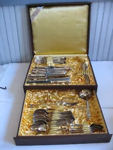 Set of 42 pieces German Silverplate Pattern Renate by HARTGLANZ in lined box - Picture 1 of 12