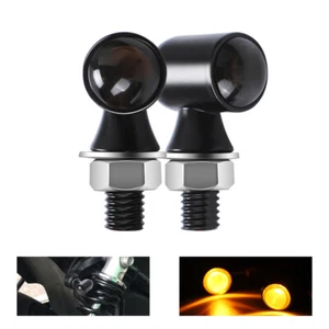 2x Smoke Motorcycle LED Turn Signals Blinker Light Indicator Universal Mini Lamp - Foto 1 di 11