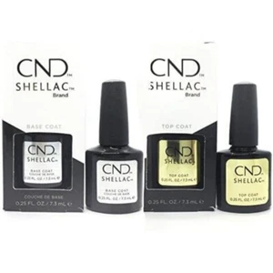 CND Shellac LED/UV Base Coat + Top Coat 0.25 oz - DUO Brand New in Box - Picture 1 of 1