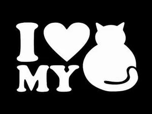I LOVE MY FAT CAT Vinyl Decal Car Wall Window Sticker CHOOSE SIZE COLOR - Picture 1 of 2