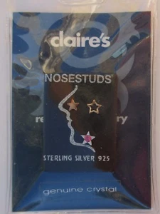 5JD k star tarnish pink 3 NOSE STUD studs body jewelry sterling silver - Picture 1 of 2