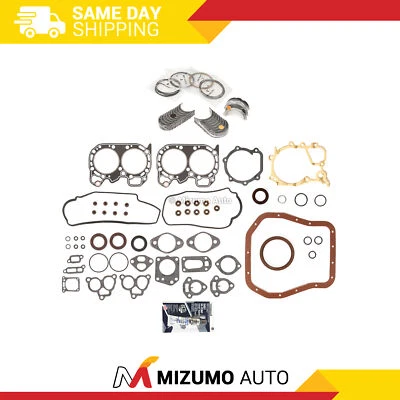 Full Gasket Set Bearings Rings Fit 85-89 Subaru 1800 Loyale XT 1.8L SOHC EA82T - Image 1 of 4