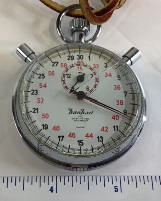 Palanca de reloj de parada Hanhart vintage 7 joyas a prueba de golpes 1/10 seg Foto 1 de 4