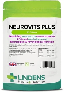 Neurovits by Lindens 4-PACK 360 Tablets Vitamin B1 B6 B12 Folic Acid - Picture 1 of 5
