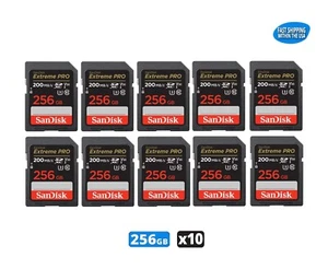 256GB Sandisk Extreme Pro SD Speicherkarte Kamera/Trailkamera/Computer 10er Pack - Bild 1 von 6