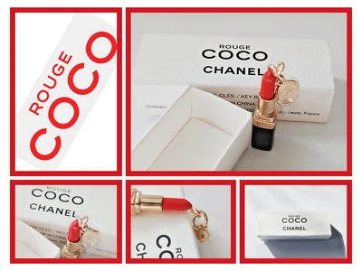 CHANEL 1980 Key Ring - Authentic Lipstick Lip Mold Keychain, Golden Color - Image 1 of 4