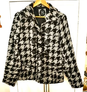 Yoki Collection NY Black & White Houndstooth Jacket Coat Size M - Picture 1 of 6