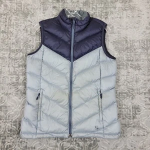 Gilet Mountain Hardwear donna grigio medio blu piumino imbottito outdoor zip intera - Foto 1 di 12