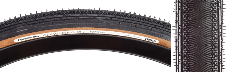 Pneu Panaracer GravelKing SS - 700 x 45, sem câmara, dobrável, preto/marrom - Imagem 1 de 1