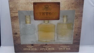 Stetson Cologne 3 Pc Gift set Original 2.25 oz, Fresh 1.75 oz Rich Suede 2.0 oz - Picture 1 of 2