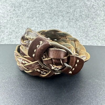 Cinturón de cuero Abercrombie Fitch para mujer M/L trenzado bordado preppy Y2K de colección boho Foto 1 de 4