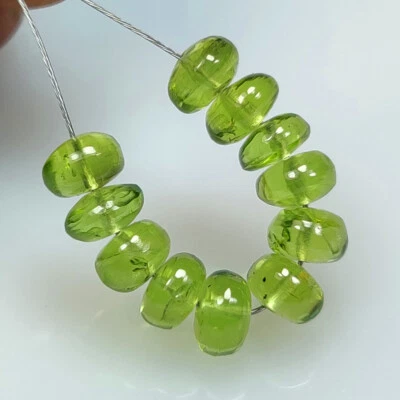 13.18 Ct Natural Parrot Green Peridot Stunning Round Drilled Beads,Pakistan-A939 - Image 1 of 2