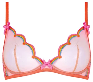 AGENT PROVOCATEUR SUPER RARE ORANGE/RAINBOW IZZY BRA 32DD BNWT - Picture 1 of 8
