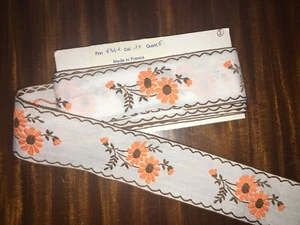 Ancien galon en coton brodé longueur 300 cm x largeur 5 cm (2) - Imagen 1 de 3