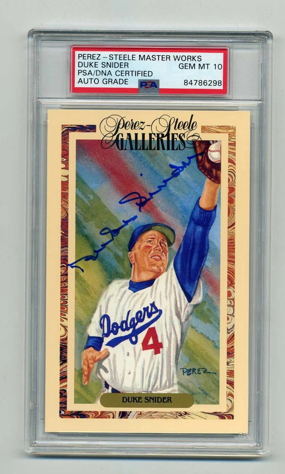 DUKE SNIDER SIGNED  PEREZ STEELE MASTER WORKS Perez Style- PSA/DNA GEM MINT 10 - Image 1 of 1
