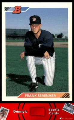 1992 Bowman #561 Frank Seminara San Diego Padres Baseball Card - Image 1 of 2
