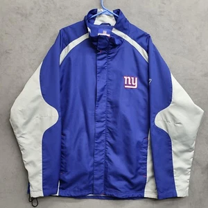 Reebok NFL NY Giants In Field Jacket Mens Size XL Windbreaker Blue Gray - Picture 1 of 10