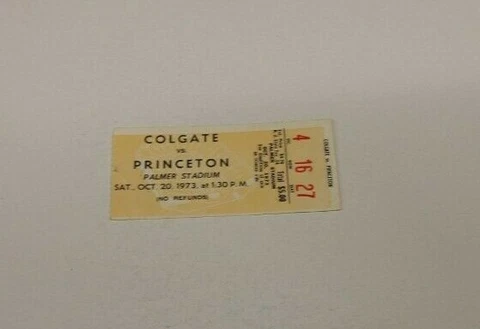 1973 PRINCETON TIGERS V COLGATE RAIDERS NCAA FOOTBALL TICKET GOOD CONDITION RARE Cover