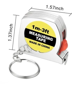 Tape Measure Key Chain Mini Pocket Measuring Tool Handyman Tool 3ft  - Picture 1 of 6