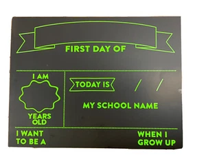 Letrero Primer Día de Escuela, letrero reutilizable 10x13 para fotos, Hecho en USA, NUEVO - Imagen 1 de 2