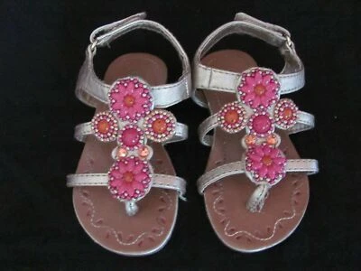 Sandalias genuinas con cuentas de oro rosa para niños talla 5 Foto 1 de 4