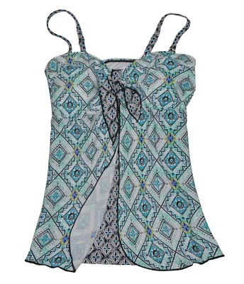 Camiseta tankini de natación Ocean Medallion Flyaway para mujer, azul, L Foto 1 de 4