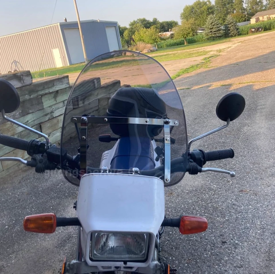 Large 18"x16" Smoke Windshield Windscreen For Yamaha TW200 2003-2023 - Image 1 of 4