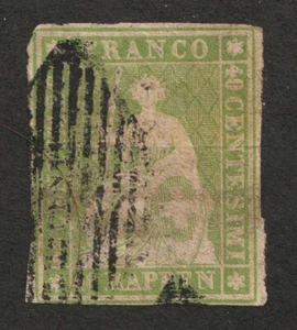 1854 Switzerland Seated Helvetia Sc# 18 - 40 Rappen. Used Cv$1300.00 - Picture 1 of 1