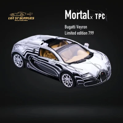 Mortal Bugatti Veyron Ceramic Dragon White/Black With Adjustable Wing 1:64 - Image 1 of 4