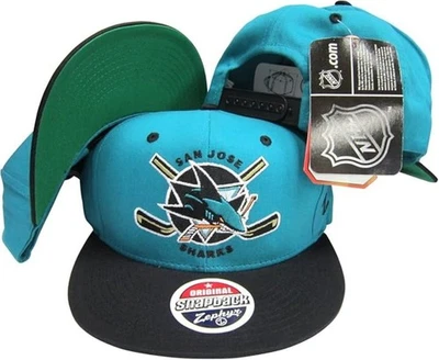 San Jose Sharks Zephyr Teal/Black Adjustable Snapback Hat/Cap - NWT - Image 1 of 2