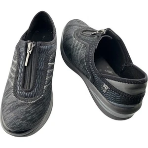 Zapatos sin cordones Bzees elegantes con cremallera para mujer 8W negros grises cómodos para caminar - Imagen 1 de 10