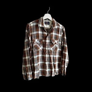 Vintage 1950er Acrallama Milliken kariertes Hemd mit Klappentasche Gr. Medium Wolle Acryl - Bild 1 von 7