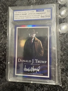 US President Donald Trump Trading Card Americas Law and Order Mint Graded - Picture 1 of 2