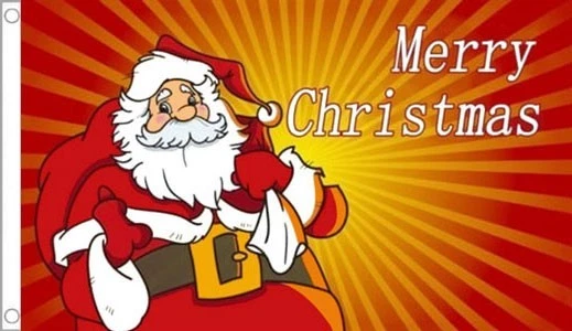 MERRY CHRISTMAS FLAG 5' x 3' Santa Father Christmas Happy New Year Red Flag - Image 1 of 1