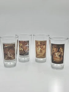 Indiana Jones Blockbuster Limited Edition Movie Poster Drinking Glasses 2008 Set - Picture 1 of 5