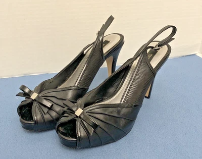 White House Black Market Women's Antonia Black Slingback Heel Shoes - Size 9 M - Image 1 of 4