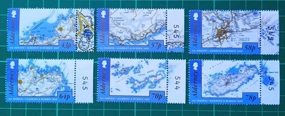 Alderney 2017  1st Edition - Alderney & Burhou Map Stamp Set of 6 um - Image 1 of 2