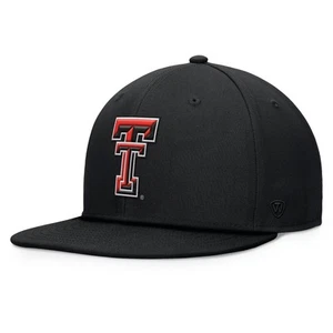 Men's Top of the World Black Texas Tech Red Raiders Fundamental Snapback Hat - Picture 1 of 4