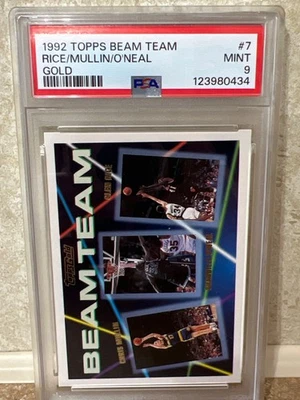 1992-93 Topps - Beam Team Shaquille O'Neal, Chris Mullin, Glen Rice #7 (RC) Foto 1 de 4