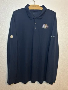 2022 NBA Finals Nike Logo Blue Long Sleeve Basketball Polo Shirt Mens 2XL - Picture 1 of 10