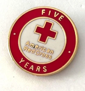 American Red Cross 5 Years Service Enamel Lapel Pin - Picture 1 of 3
