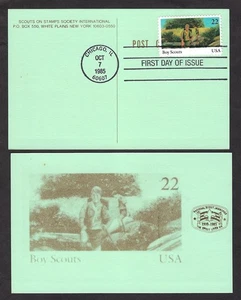 1985 US Boy Scouts # 2161 FDC 75th anniversary SOSSI postcard - Picture 1 of 1