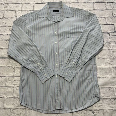 Camisa para hombre Canali 41-16 manga larga abotonada rayas azul claro Foto 1 de 4