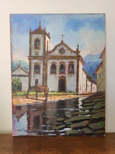 Fernando Gomes 1987 Ölgemälde Capela de Santa Rita Kirche in Rio, Brasilien - Bild 1 von 7