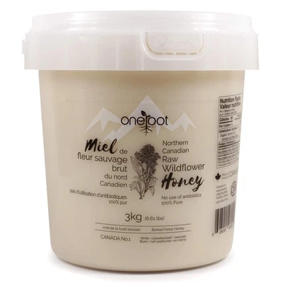 "Raw White Honey Creamed 6.6lb - Enzyme-Rich Unfiltered Canadian Wildflower Hone - Image 1 of 4