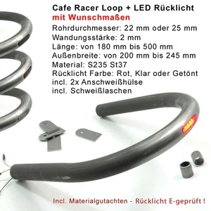Cafe Racer Loop + LED Rücklicht Bremslicht Heckrahmen nach Wunsch mit Gutachten - Bild 1 von 6