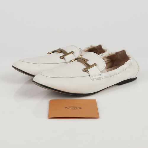 TOD’S Mocassini Tods doppia T in pelle bianca 37 58147305