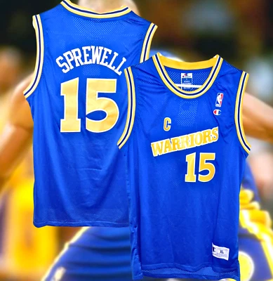 Campeón Latrell Sprewell Golden State Warriors Talla Jersey XL cosido sin existencias nuevo con etiquetas Foto 1 de 4