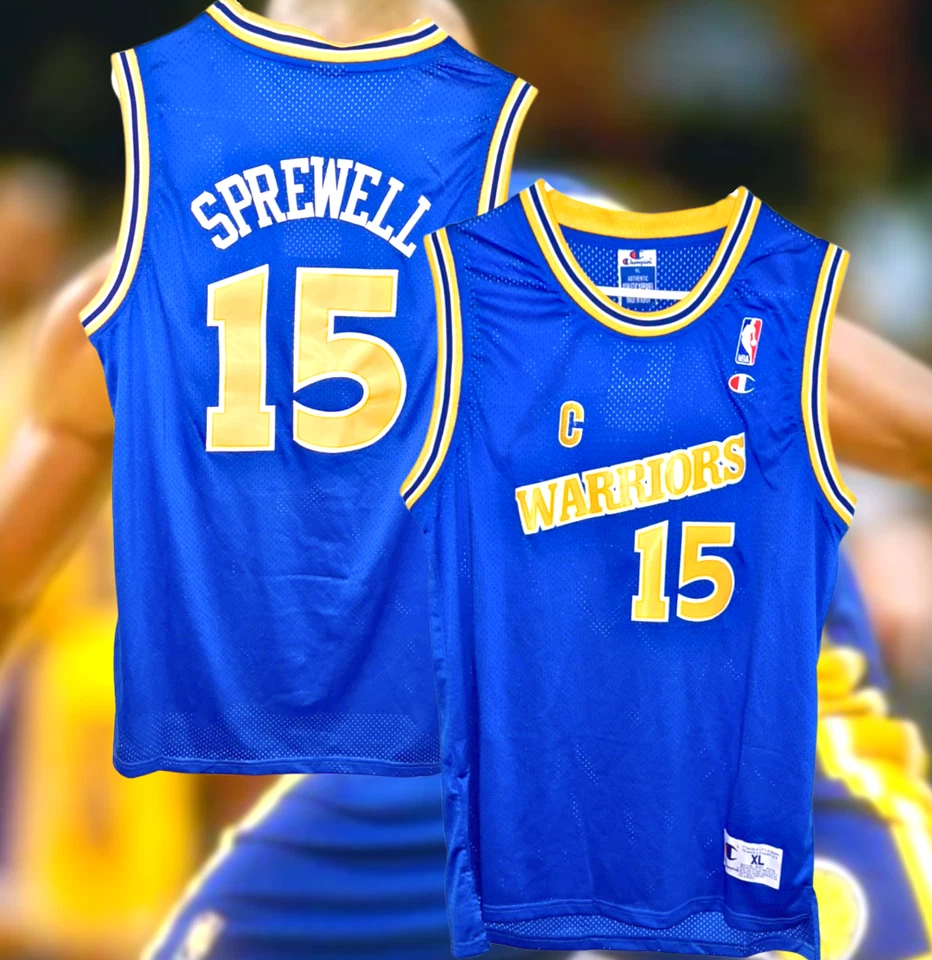 Camiseta Latrell Sprewell Golden State Warriors Champion XL Azul Nueva con Etiquetas RARA De Colección Foto 1 de 4